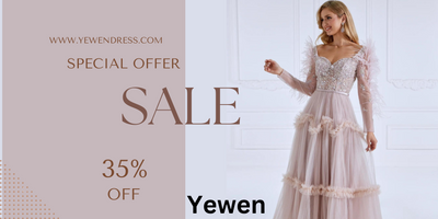 Elegant Evenings: Long Sleeves Pink Prom Dresses at Yewen Dress | A-line V-Neck Floor-Length Long Sleeves Pink Prom Dresses with Sequins Feathers #17934