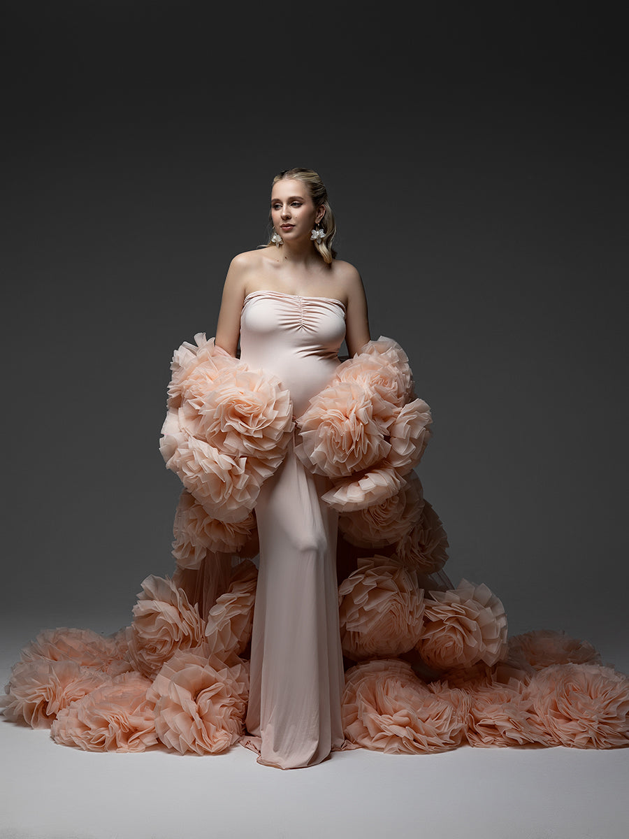 thumbnail image 2 of Weddng Capes Womens Soft Chffon Shrug Brdal Long Shawl And Wraps 2 of 10