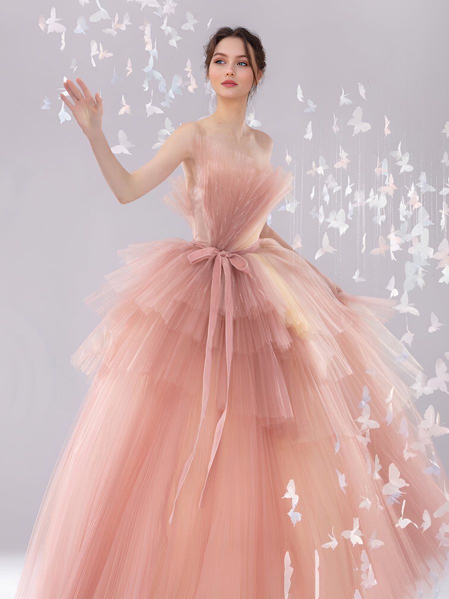 Pink Tulle Maxi Fluffy Wedding Bridal Birthday Photo Session Evening D –  yewendress