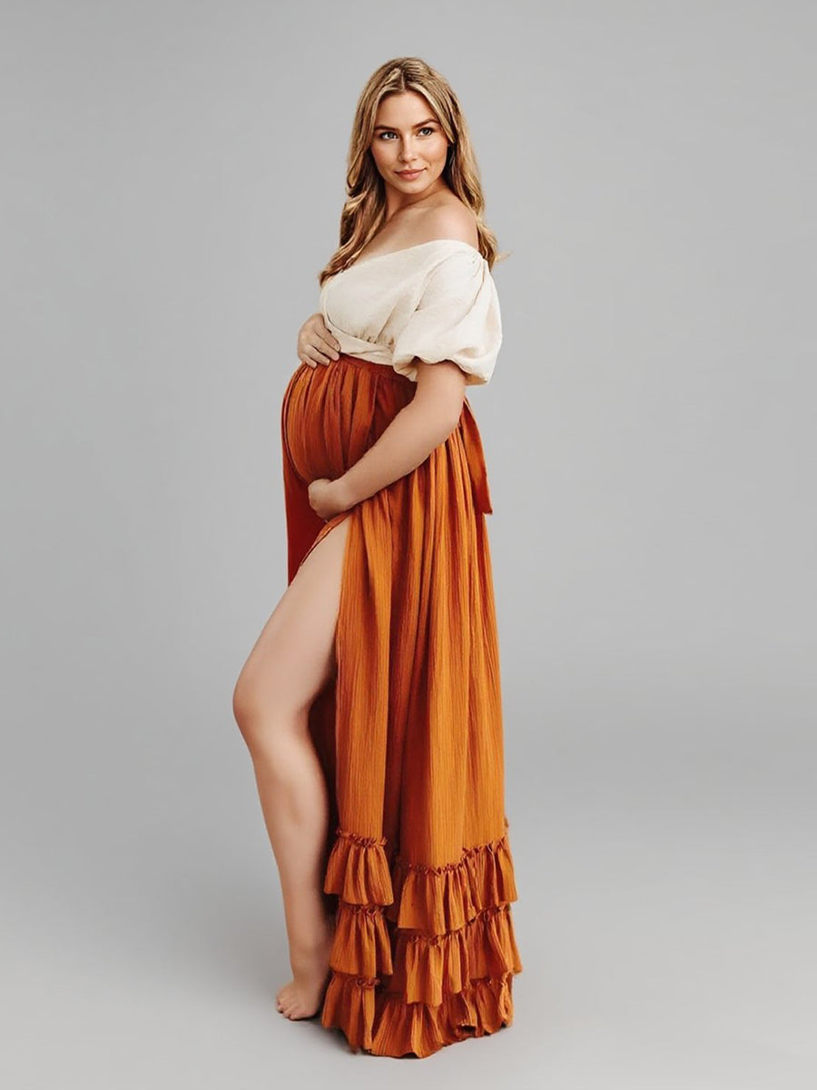 2 Piece Set Maternity Photography Dress Bump Friendly Boho Gown for Photoshoot Comfortable Pregnancy Shooting Dress 2 Piece Set Maternity Photography Dress Bump Friendly Boho Gown for Photoshoot Comfortable Pregnancy Shooting Dress