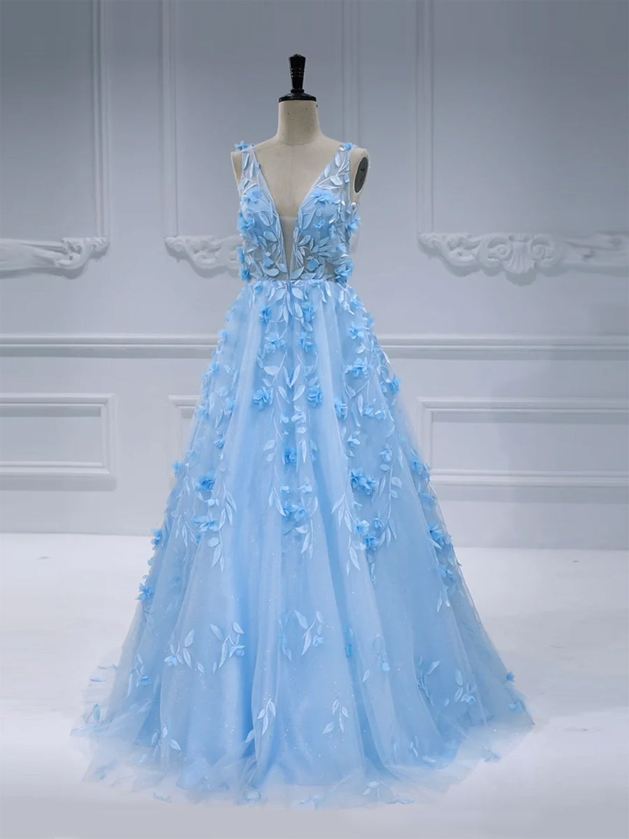 Elegant Glitter Mesh with Appliques Floral Colored Wedding Dresses #17303 –  yewendress