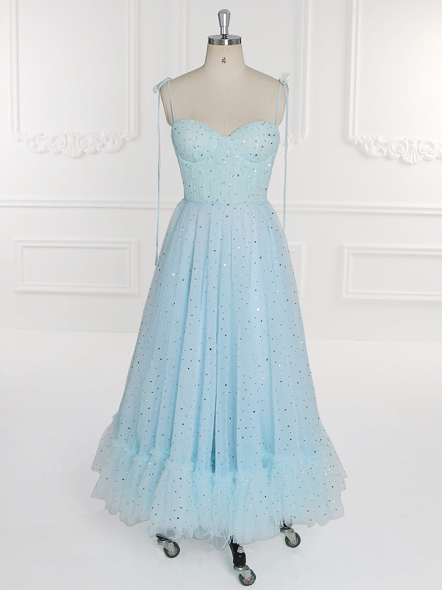 birthday barbie blue dress Stunning Corset Star Tulle Midi Dress