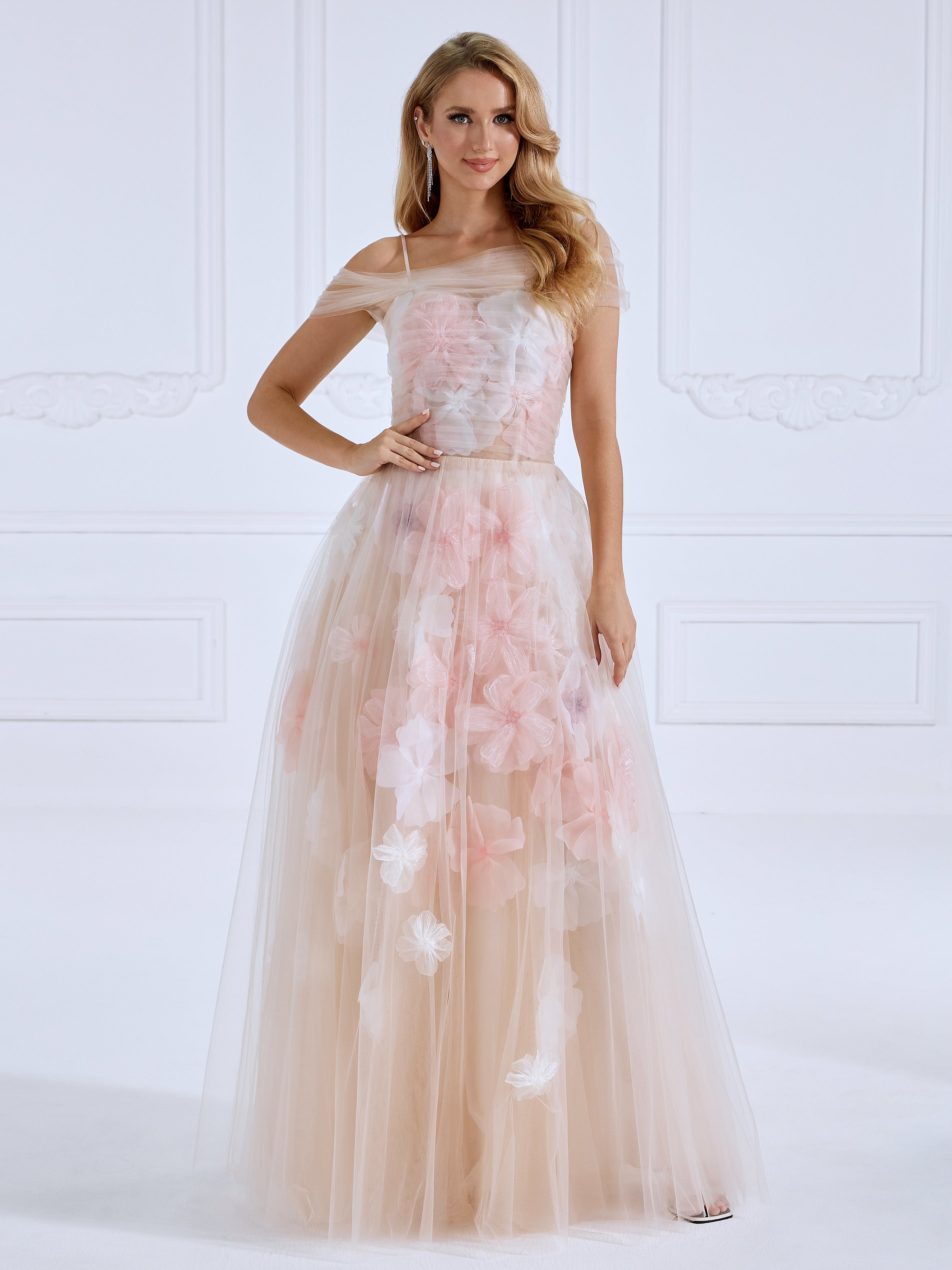floral applique prom dress Floral Applique A-Line Gown By Andrea And Leo -A1142