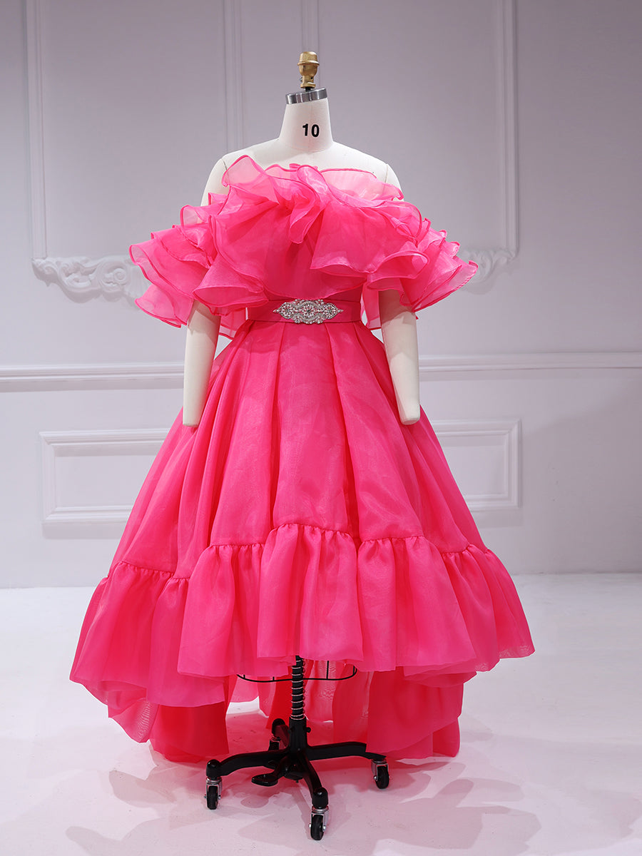 Hot Pink High Low Elegant Prom Party Gown Bridal Shower Dress Colorful Dresses for Wedding YW231123 Hot Pink High Low Elegant Prom Party Gown Bridal Shower Dress Colorful Dresses for Wedding YW231123