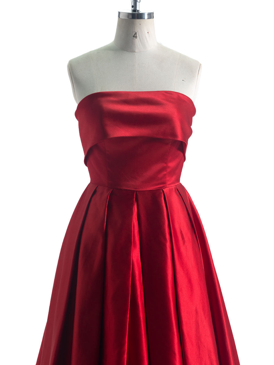 A-line Square Floor length Jersey Gown Red Plus Size