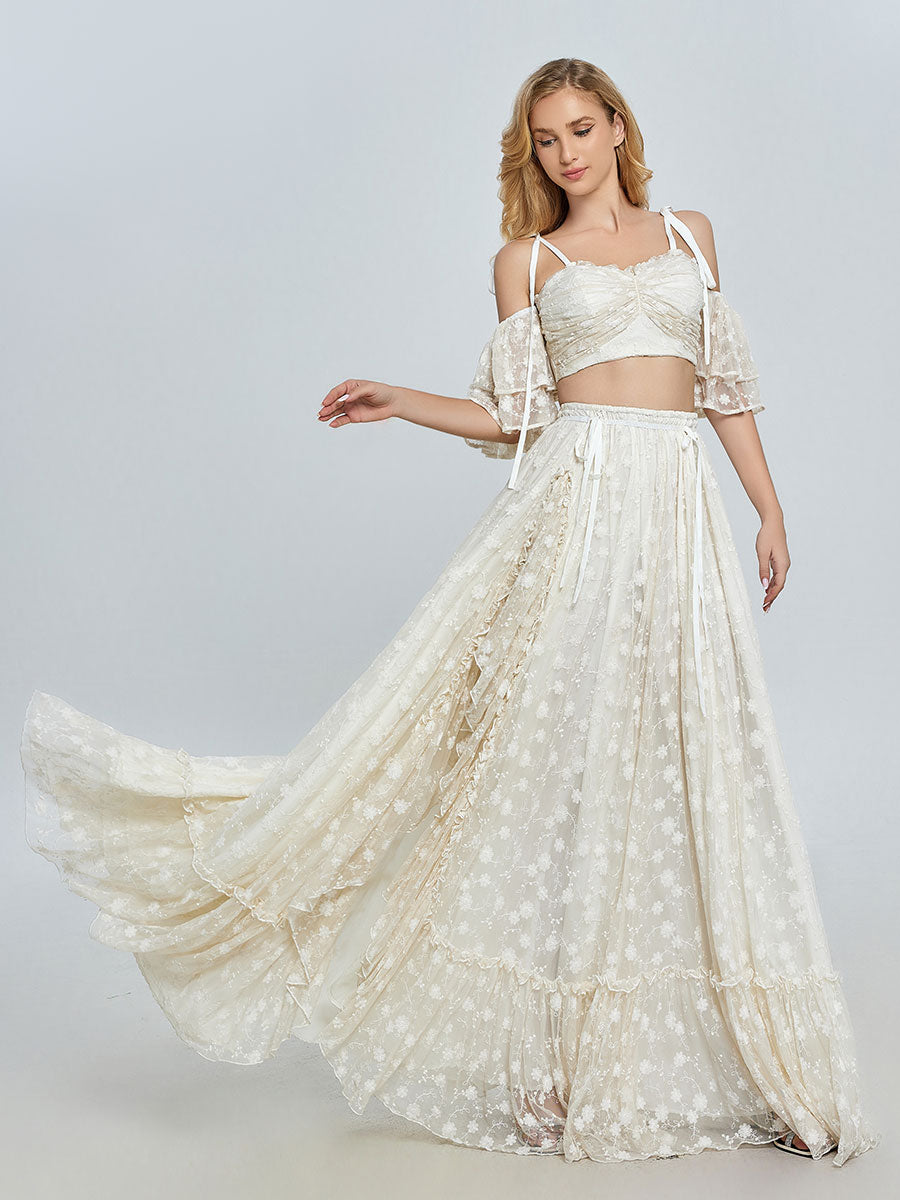 chinese dress ladies Boho 2 Piece Set Lace Dress for Photo Shoot Woman Maxi Dress Photography  Props – yewendress