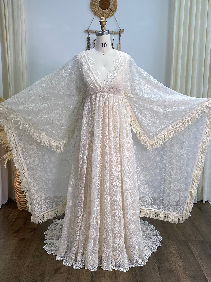 Bohemian Maternity Dress for Photoshoot Lace Dress for Maternity Session YW240032 Bohemian Maternity Dress for Photoshoot Lace Dress for Maternity Session YW240032