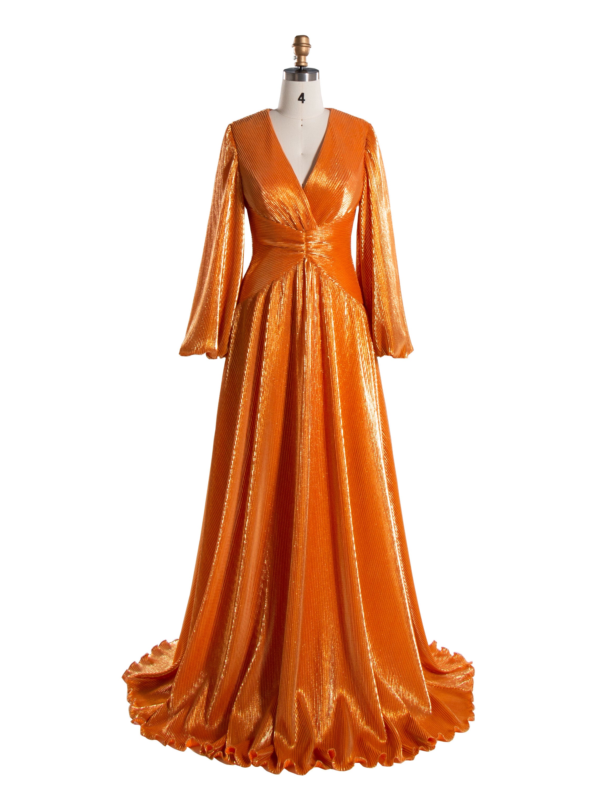 A-Line Floor-length V-neck Long Dress With Slit Black
