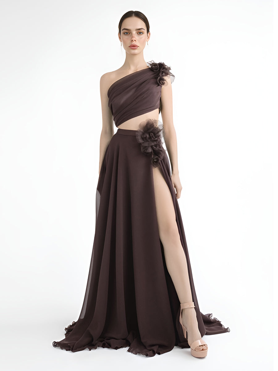 white christmas dresses Ruched High Slit Maxi Dress – bebe