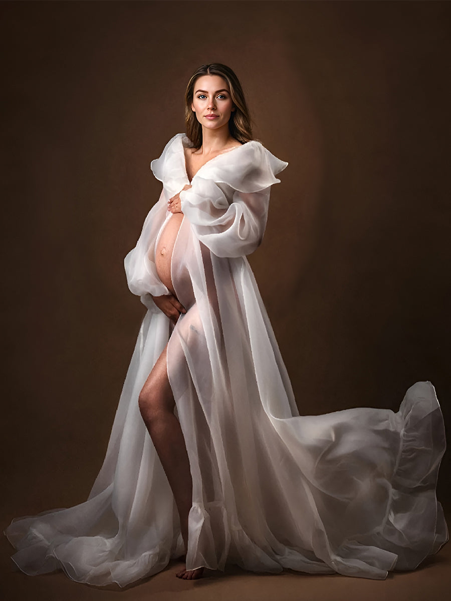 Silk Organza Maternity Dress for Photo Shoot
