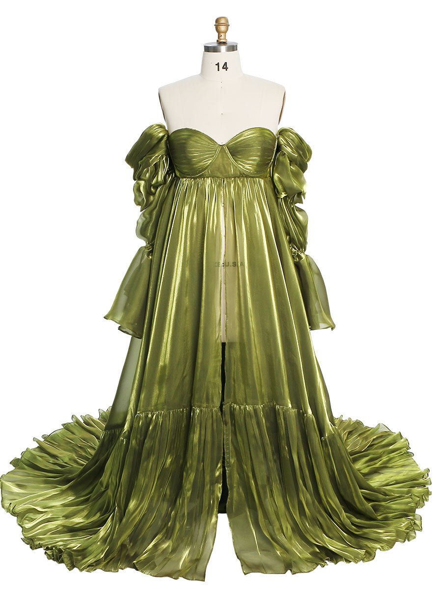 slim fit dress slacks Kate Cake Mesh Mint Green Custom Maternity Photoshoot Gowns main image 1
