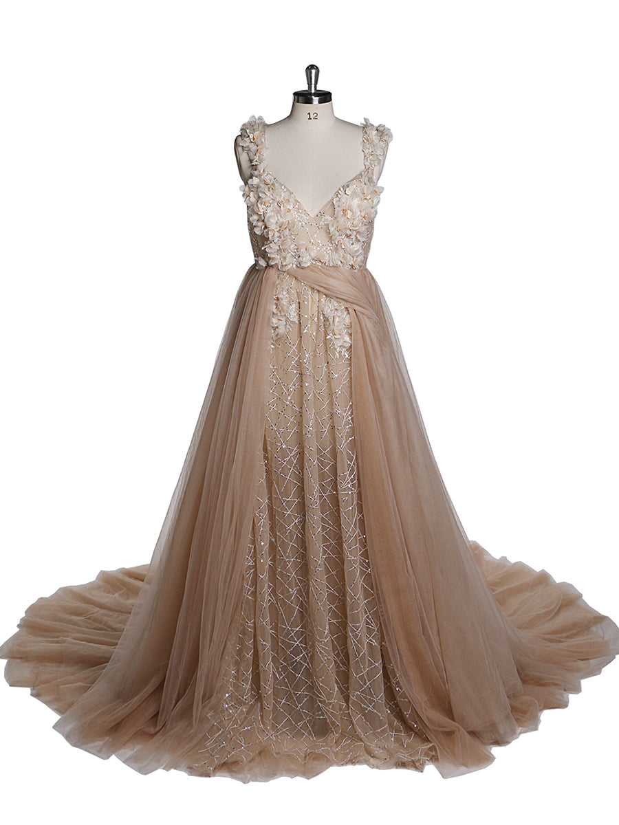 3D Floral Sequins Lace Evening Prom Dress Elegant Sleeveless Maxi Dresses Maternity Photoshoot Gowns 16W / Picture Color 3D Floral Sequins Lace Evening Prom Dress Elegant Sleeveless Maxi Dresses Maternity Photoshoot Gowns 16W / Picture Color