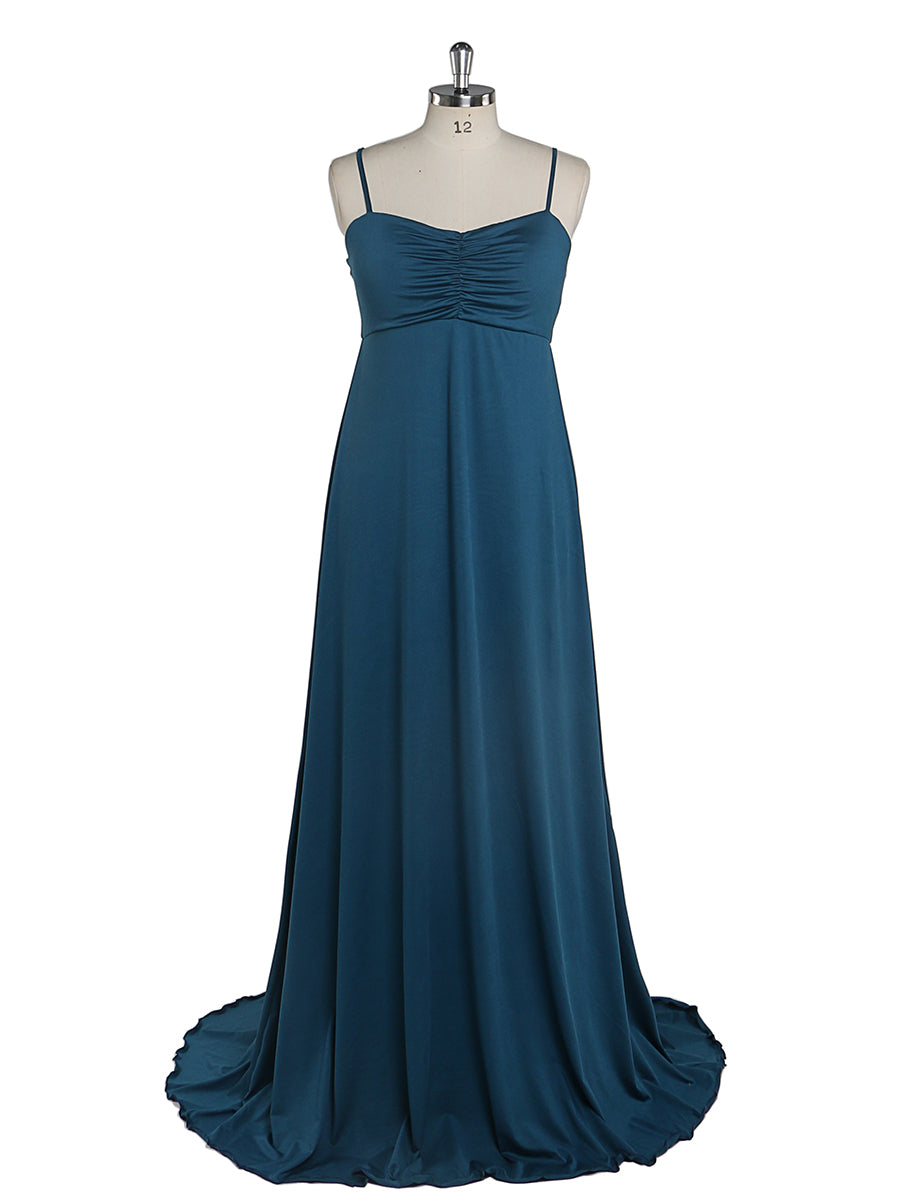 Elegant Women Sling Dress Elastic Fabric Simple Evening Dresses Long 4 / X30