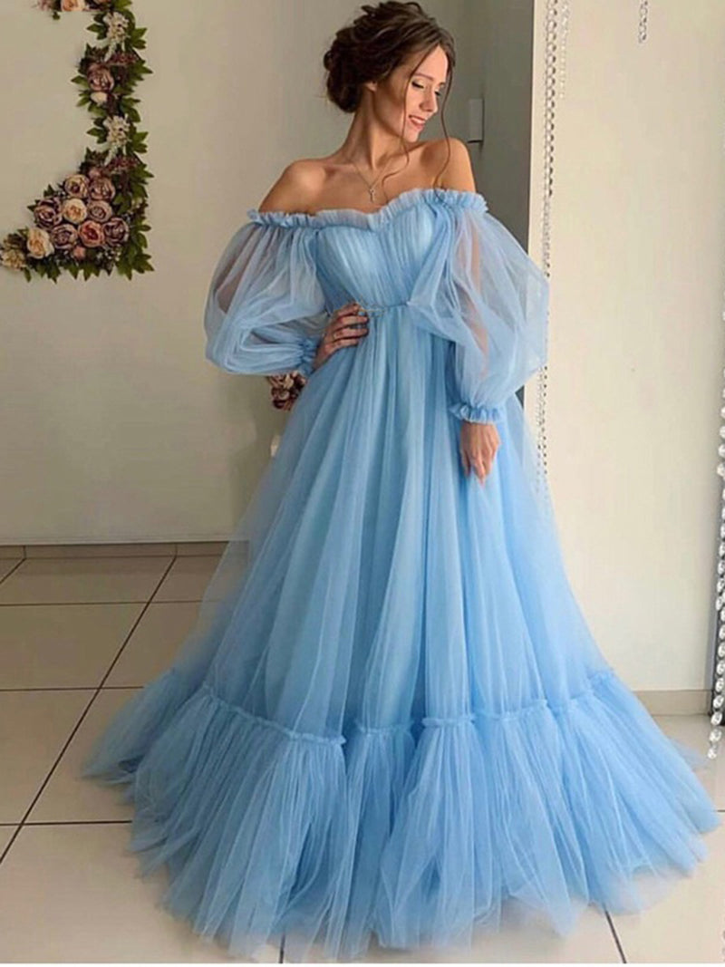 fitted lace wedding dress Long Sleeve Open Back Floor Length Flowy Tulle Prom Dresses fitted lace wedding dress Long Sleeve Open Back Floor Length Flowy Tulle Prom Dresses