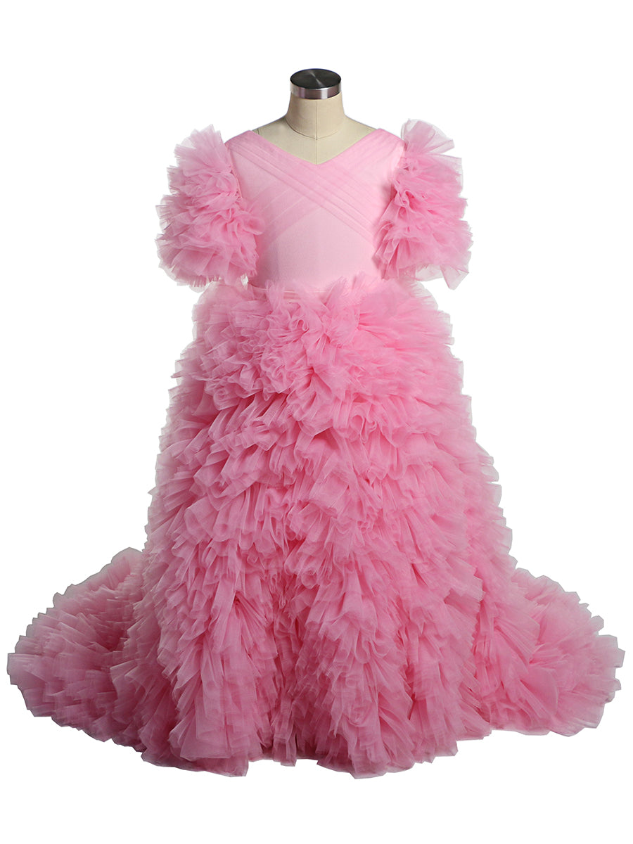 open lace back dress New V Neck First Communion Dresses for Girls flower girl dresses for –  yewendress