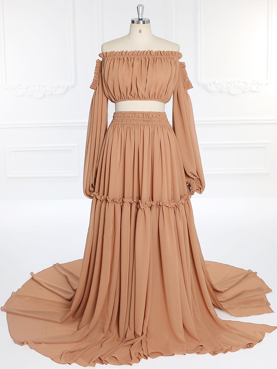 Boho 2 Pieces Set Woman Maxi Gown Photography Dress yewendress Boho 2 Pieces Set Woman Maxi Gown Photography Dress yewendress