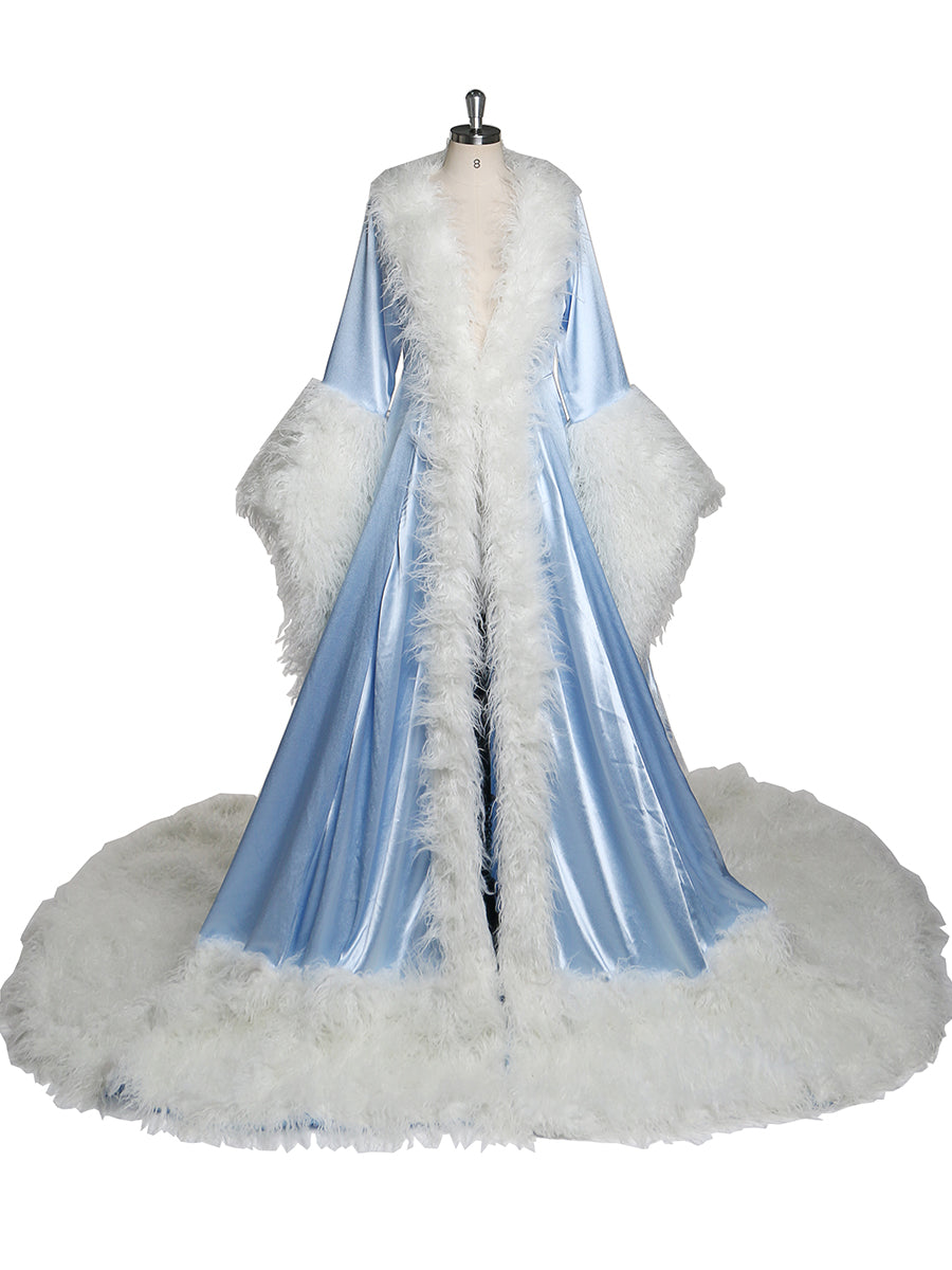 Luxury Fur Collars Christmas Classic Fashion Long Evening Dress New Y 24W / Picture Color Luxury Fur Collars Christmas Classic Fashion Long Evening Dress New Y 24W / Picture Color