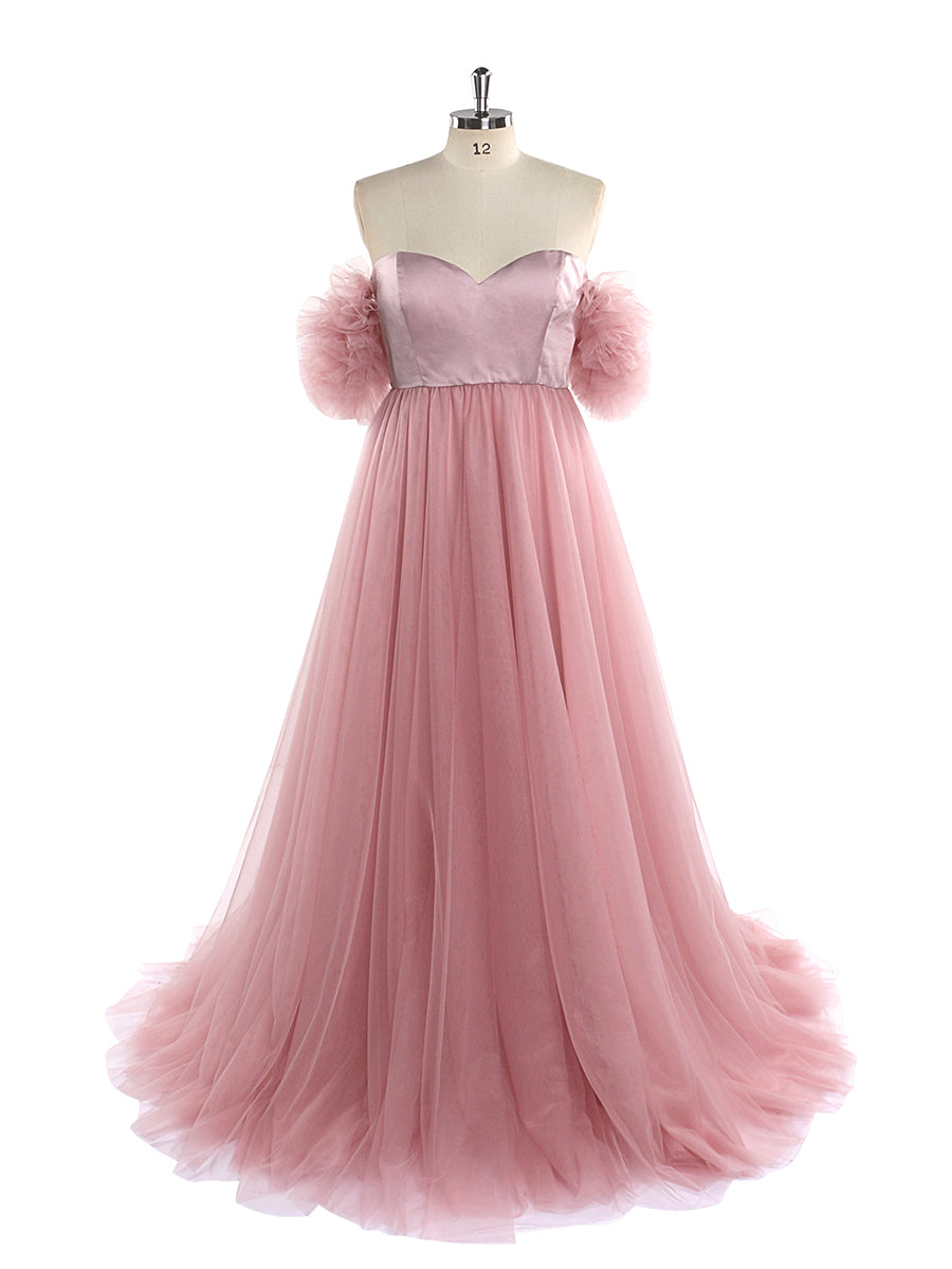 Pink Tulle Maternity Photography Dress Long Off Shoulder Maternity G 4 / N274 Pink Tulle Maternity Photography Dress Long Off Shoulder Maternity G 4 / N274