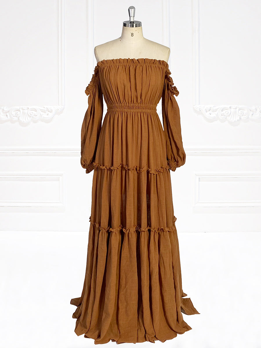 Long Sleeves Elastic Waist Boho Beach Dress Woman Photo Shoot Dresses YW231107 yewendress Long Sleeves Elastic Waist Boho Beach Dress Woman Photo Shoot Dresses YW231107 yewendress