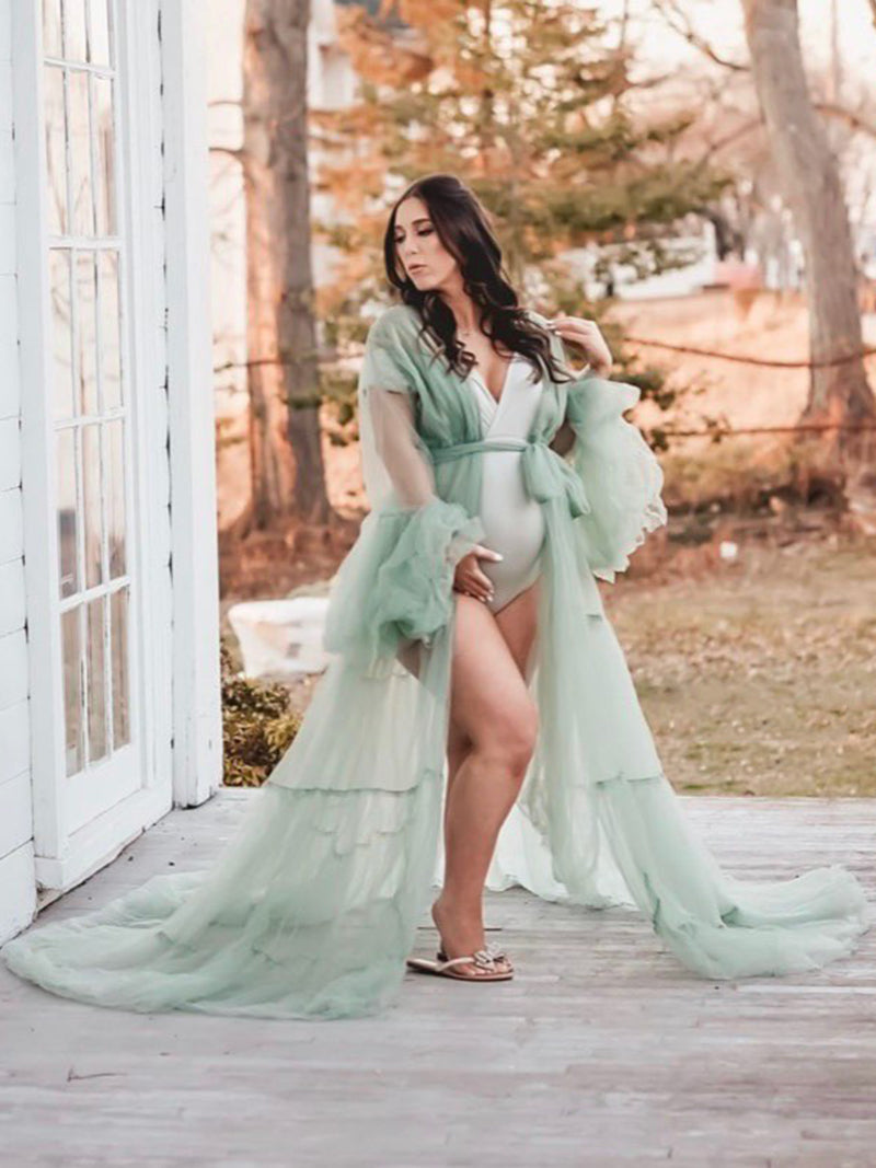deep v neck maternity dress Fashion Deep V-neck Maternity Dress Colorful Photoshoot Gown