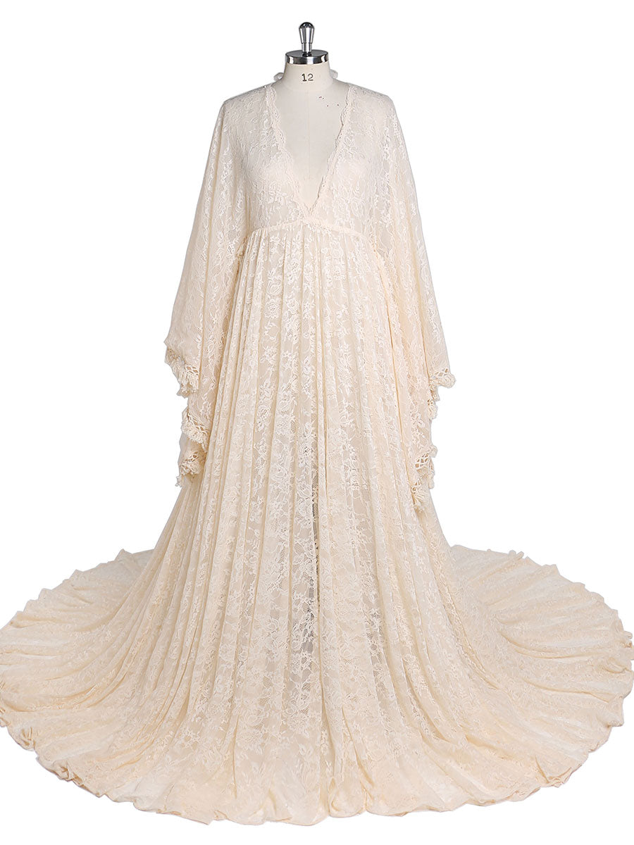 Boho Lace Maternity Dress for Photography Adjustable Waist Maternity Gowns for Baby Shower 26W / Picture Color Boho Lace Maternity Dress for Photography Adjustable Waist Maternity Gowns for Baby Shower 26W / Picture Color