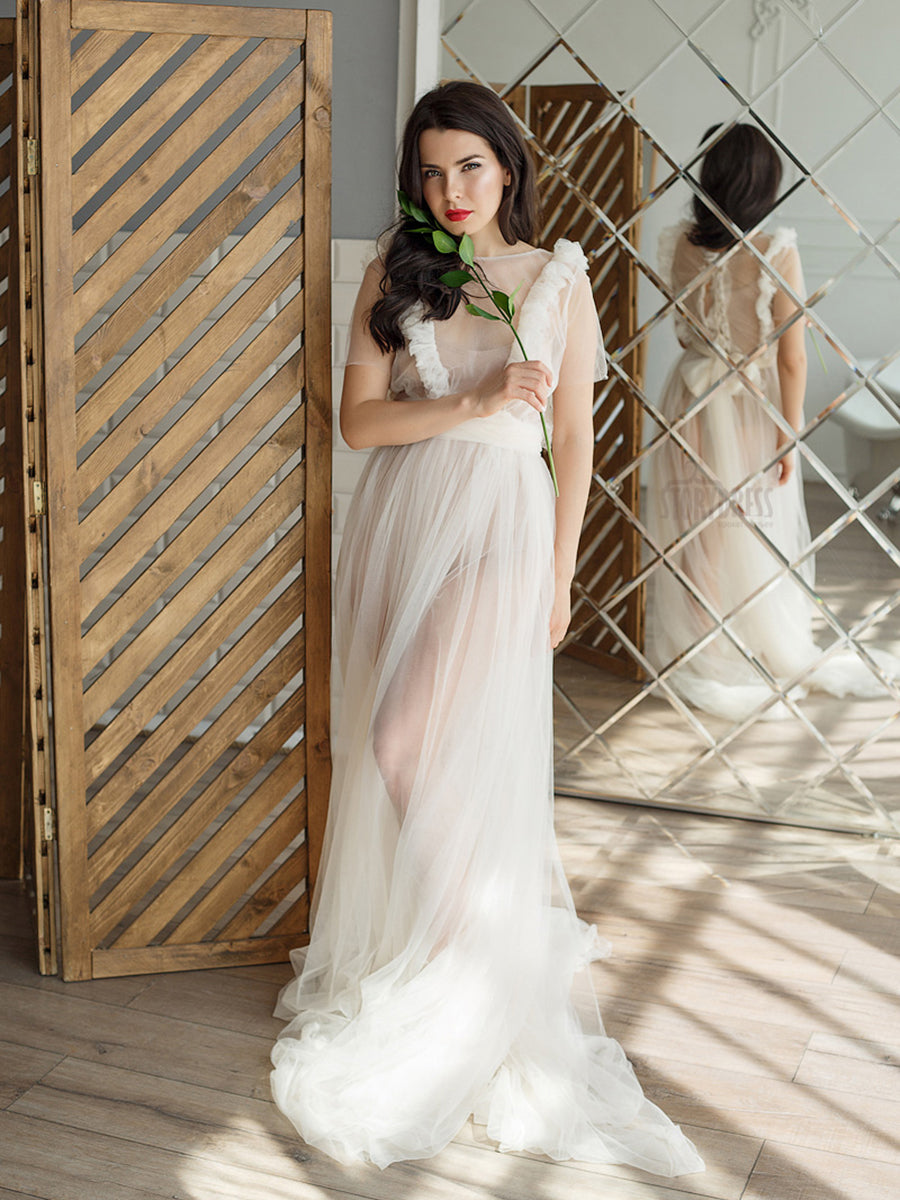White Maternity Dress Ruffled Short Sleeve Maxi Party Dress yewendress White Maternity Dress Ruffled Short Sleeve Maxi Party Dress yewendress