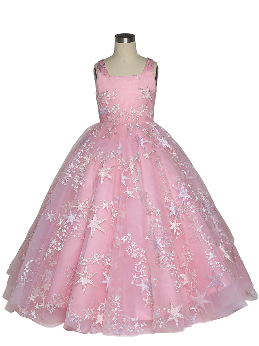 Pink Tulle Princess Girls Party Dresses for Weddings Birthday Childre Child-9 / Plum Pink Pink Tulle Princess Girls Party Dresses for Weddings Birthday Childre Child-9 / Plum Pink