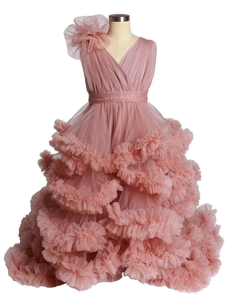 Cloud Ruffles Little Flower Girls Dresses for Weddings Baby Party Chi Child-9 / N78