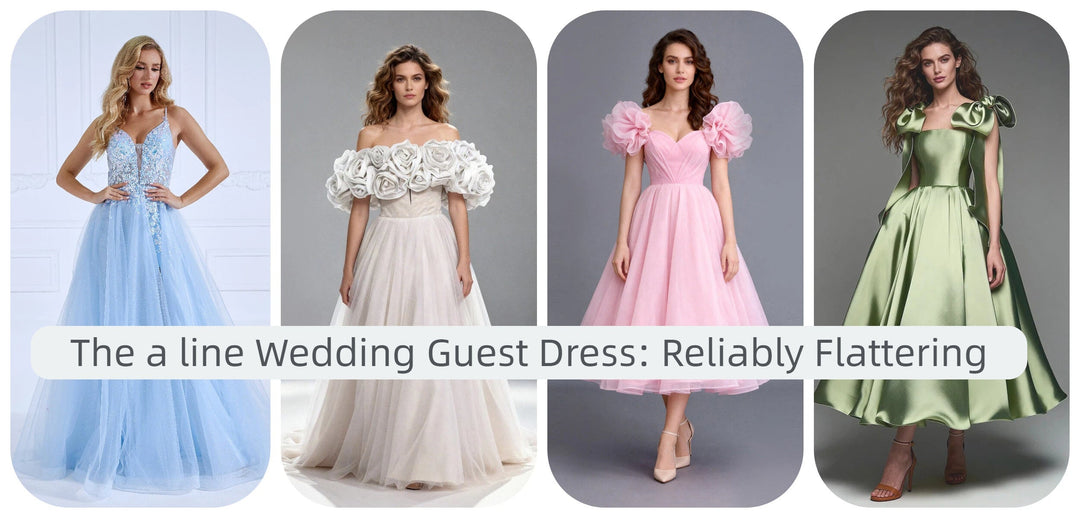 a line wedding guest dress for wedding party