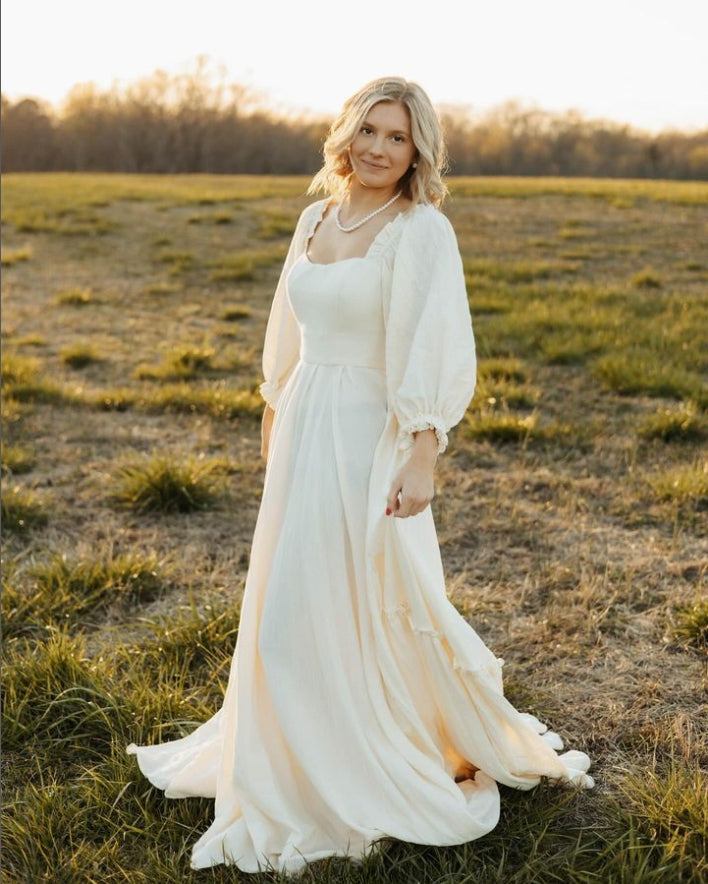 Off The Shoulder Boho Wedding Dress