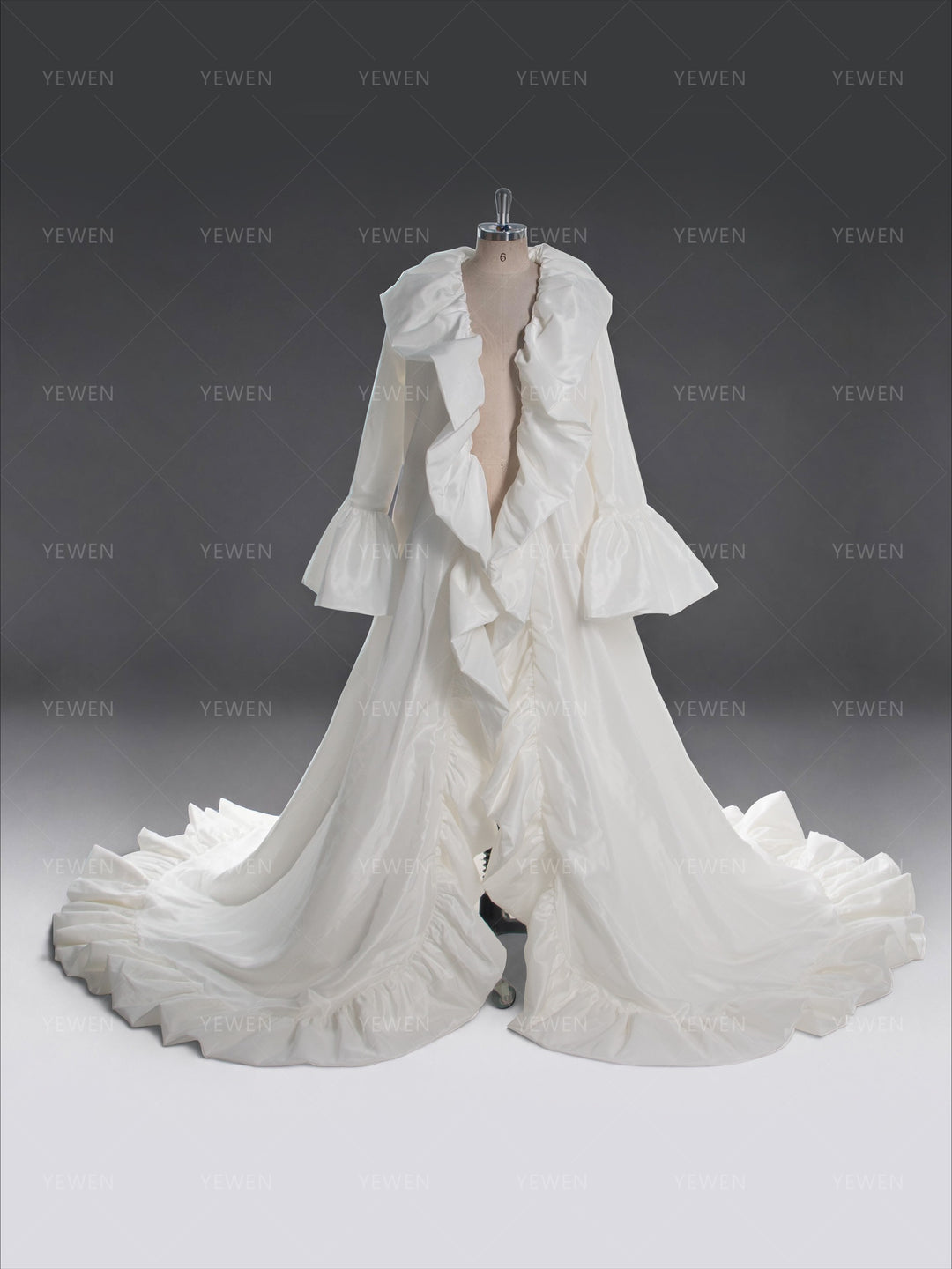 Elegant Satin Wedding Cape Voluminous Bridal Jacket ( Without Dress ) YW250061