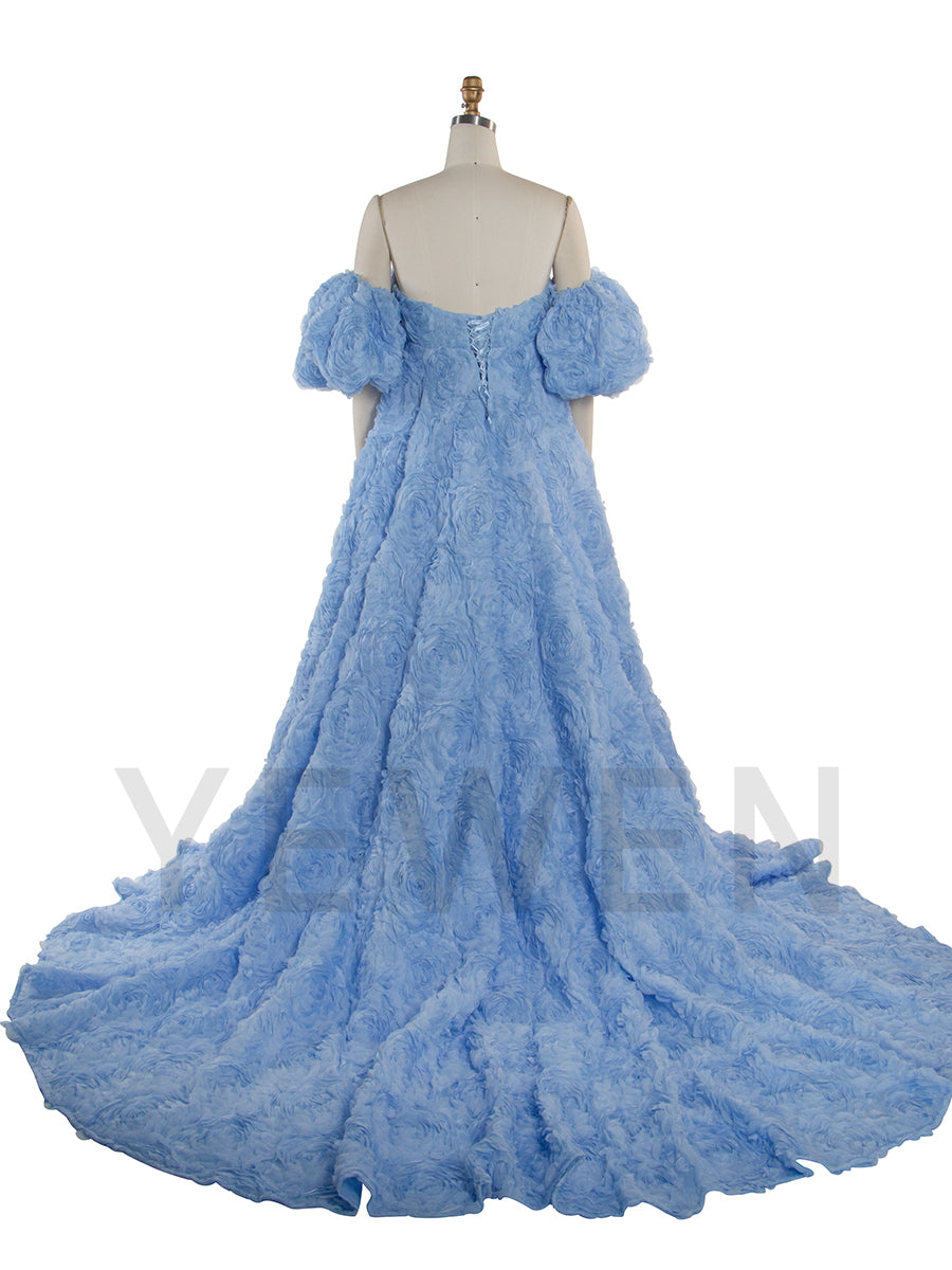 Exquisite Sweetheart 3D Flowers Dress for Maternity Photoshoot YW251026