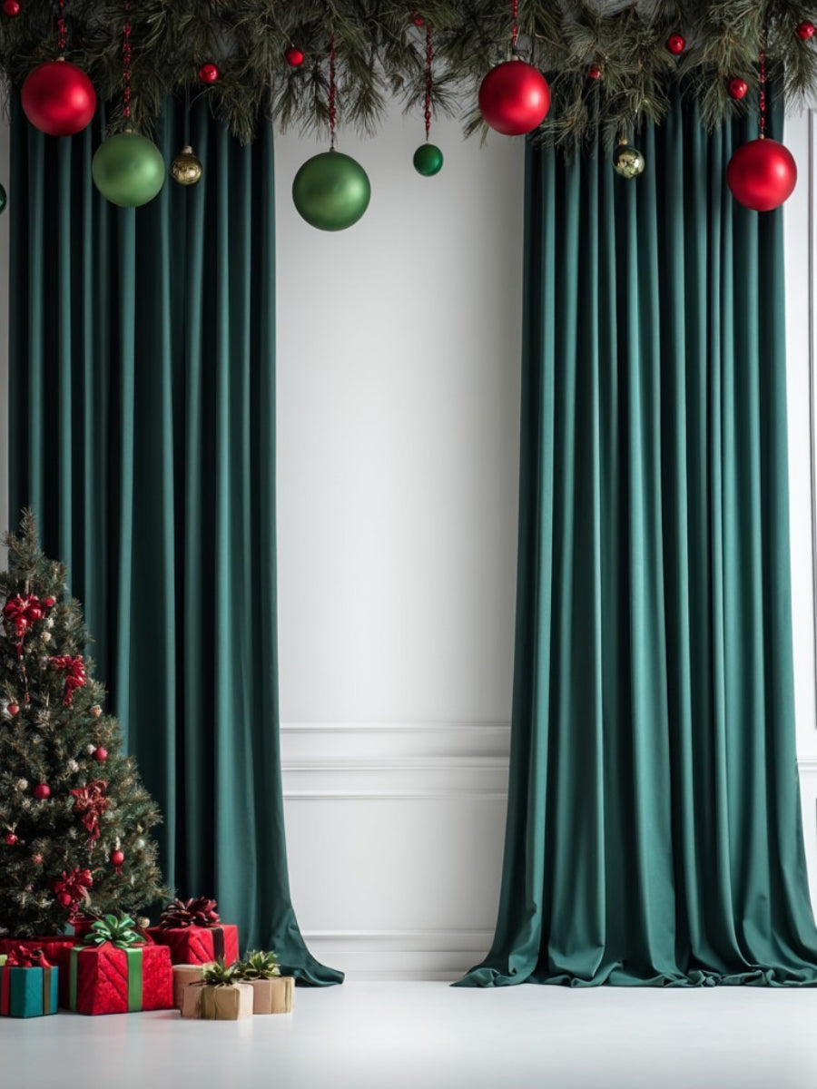 Christmas Green Stretch Backdrop for Party Welcome Area Decoration Photography Background Fabric Banquet Backdrop YW260316D