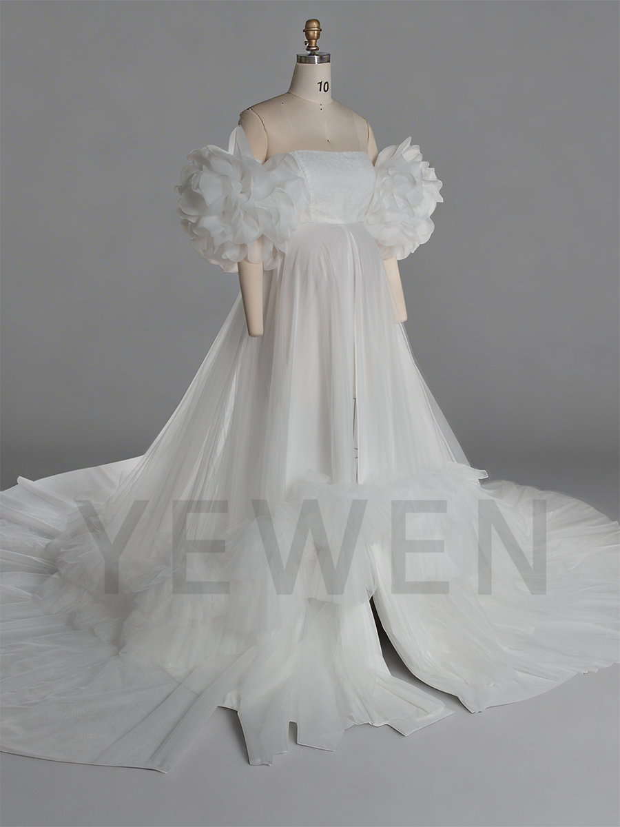 High Waist Maternity Dress Photoshoot Pregnancy Gown Custom Made YW260225