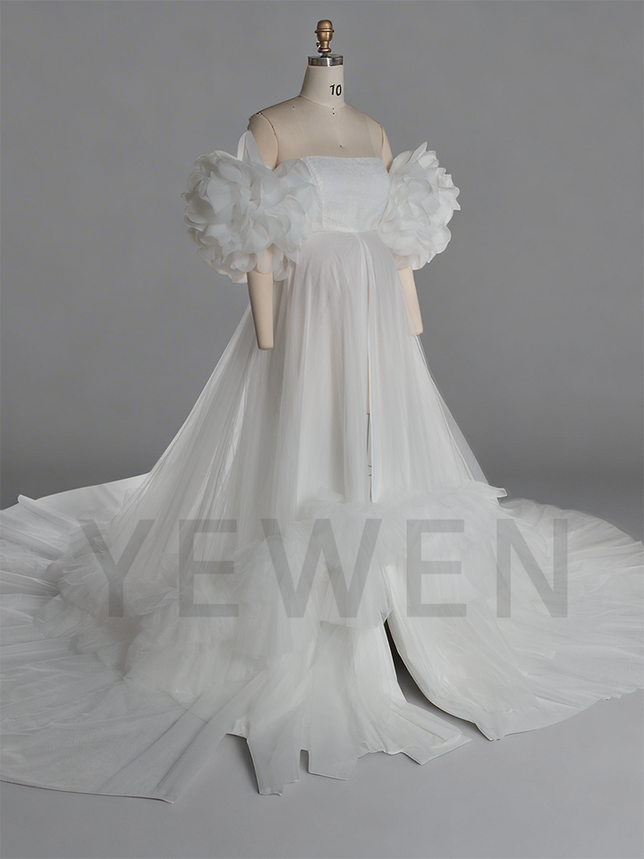 High Waist Maternity Dress Photoshoot Pregnancy Gown Custom Made YW260225