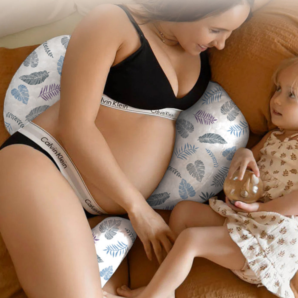 Pregnancy and Maternity Pillow for Side Sleeping Comfortable Support for Belly and Back Summer Spring Nursing Pillow with Cute Cartoon Design