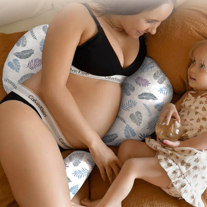 Pregnancy and Maternity Pillow for Side Sleeping Comfortable Support for Belly and Back Summer Spring Nursing Pillow with Cute Cartoon Design