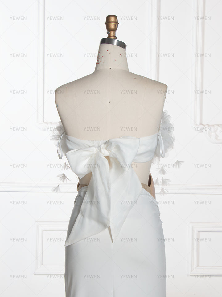 White Elegant Flowers Top with skirt 2 Pieces Bodycon Photoshoot Dress Maternity Photo Shoot Outfit YW260249