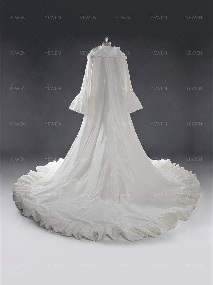 Elegant Satin Wedding Cape Voluminous Bridal Jacket ( Without Dress ) YW250061