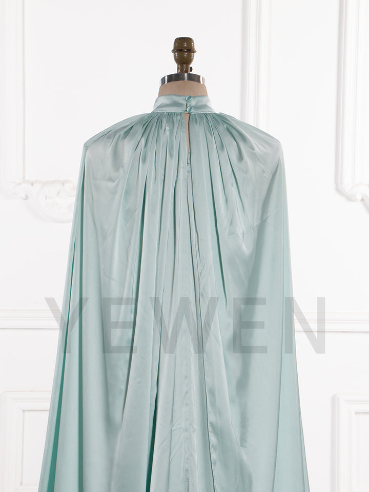 Simple Maternity Cape Flowing Gown Maternity Photoshoot Dress with Two Side Slit YW250043