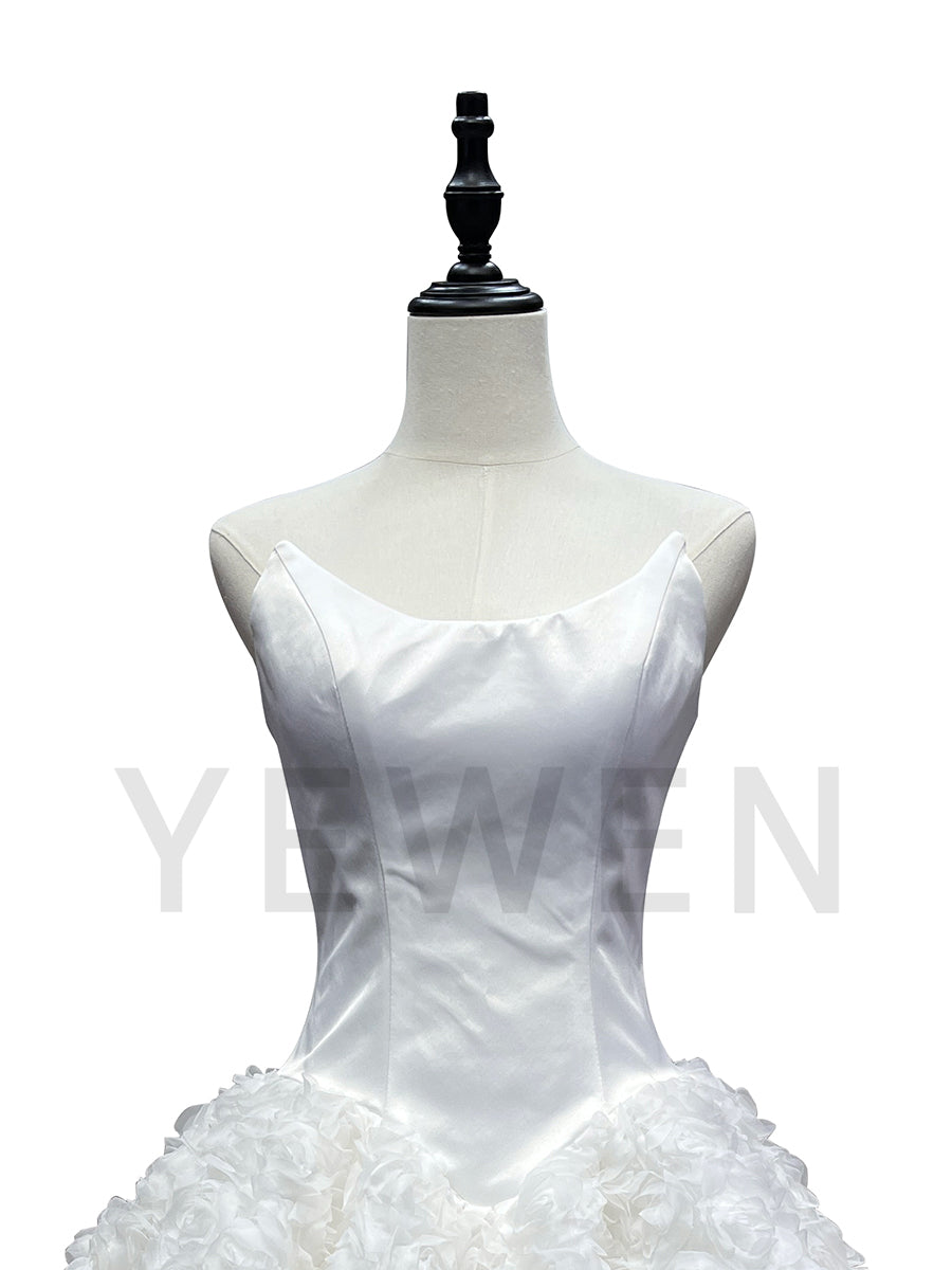 3D Flower Short Wedding Party Dress Special Occation Birthday Mini Prom Gown F25171J