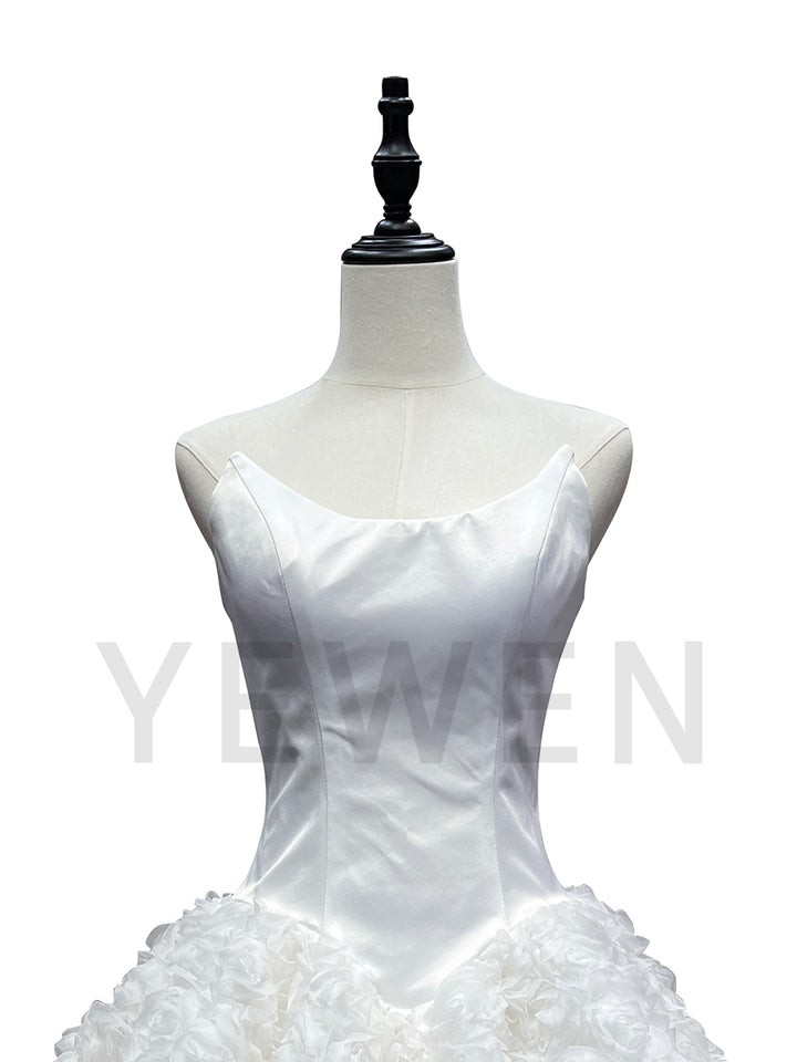 3D Flower Short Wedding Party Dress Special Occation Birthday Mini Prom Gown F25171J