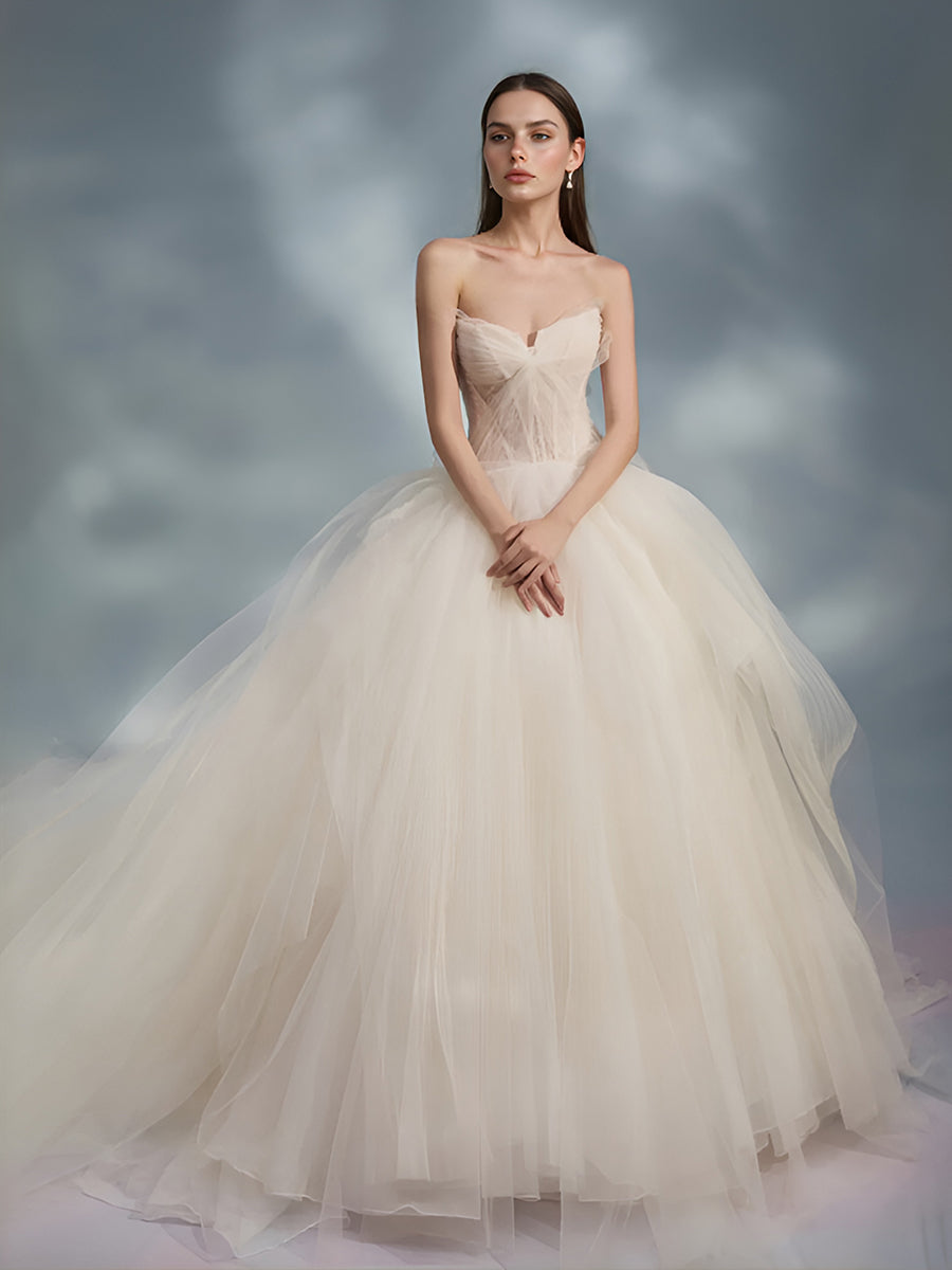 Princess A Line Colored Wedding Dress Puffy Layer Tulle Skirt Bridal Gown Princess A Line Colored Wedding Dress Puffy Layer Tulle Skirt Bridal Gown