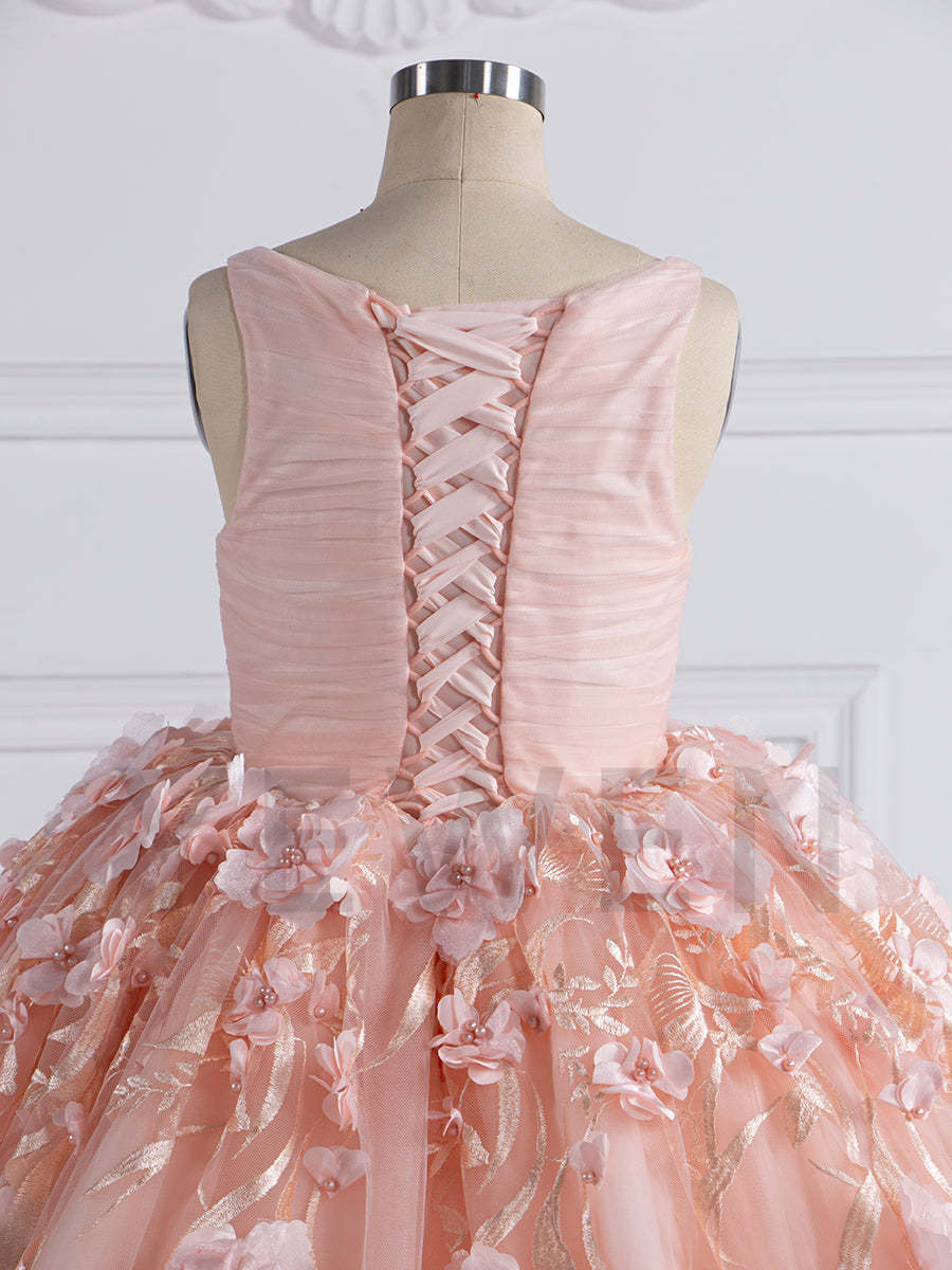 Flower Girls Party Dresses for Weddings Birthday Children Princess Photo Shoot Dress Puffy Gown YW250019