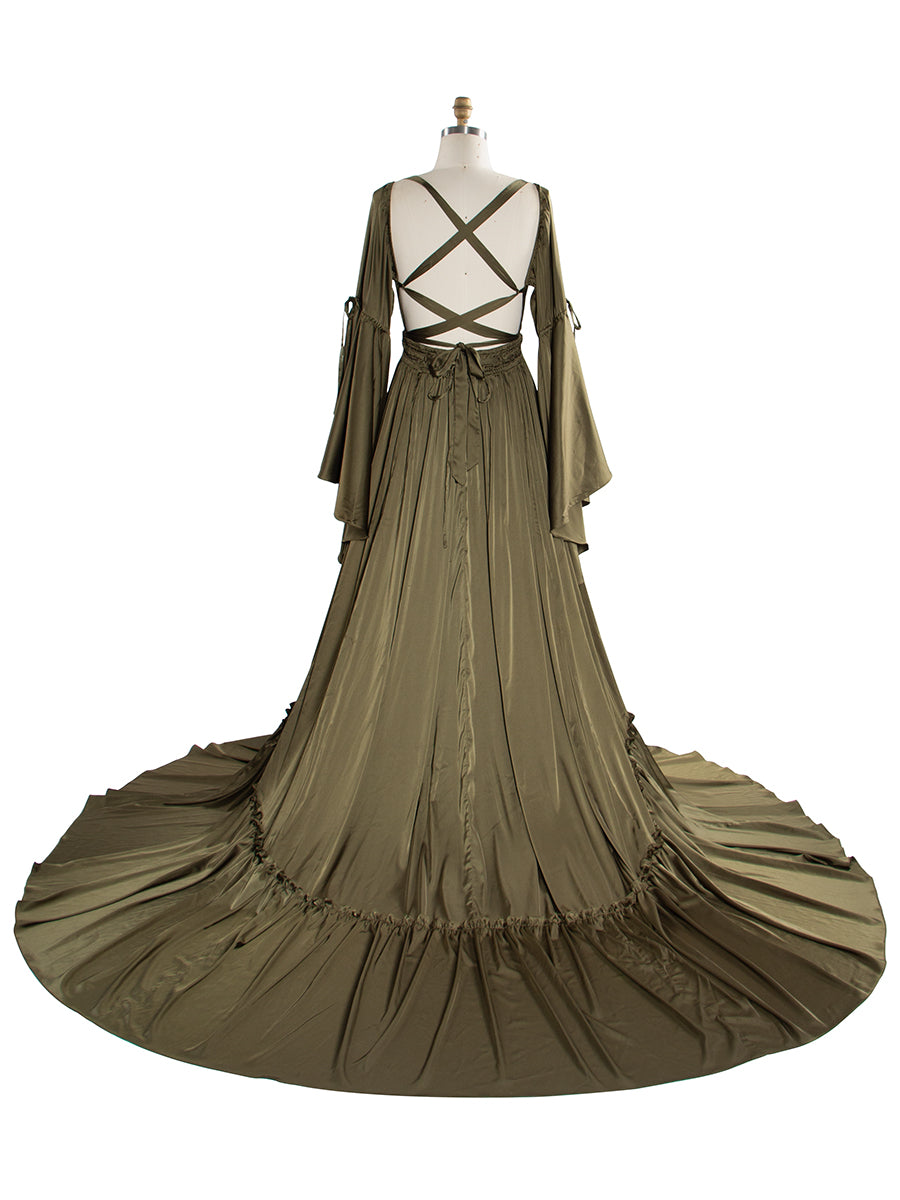 Soft Satin Boho Maxi Dresses for Photo Shoots Photography Dresses YW240124