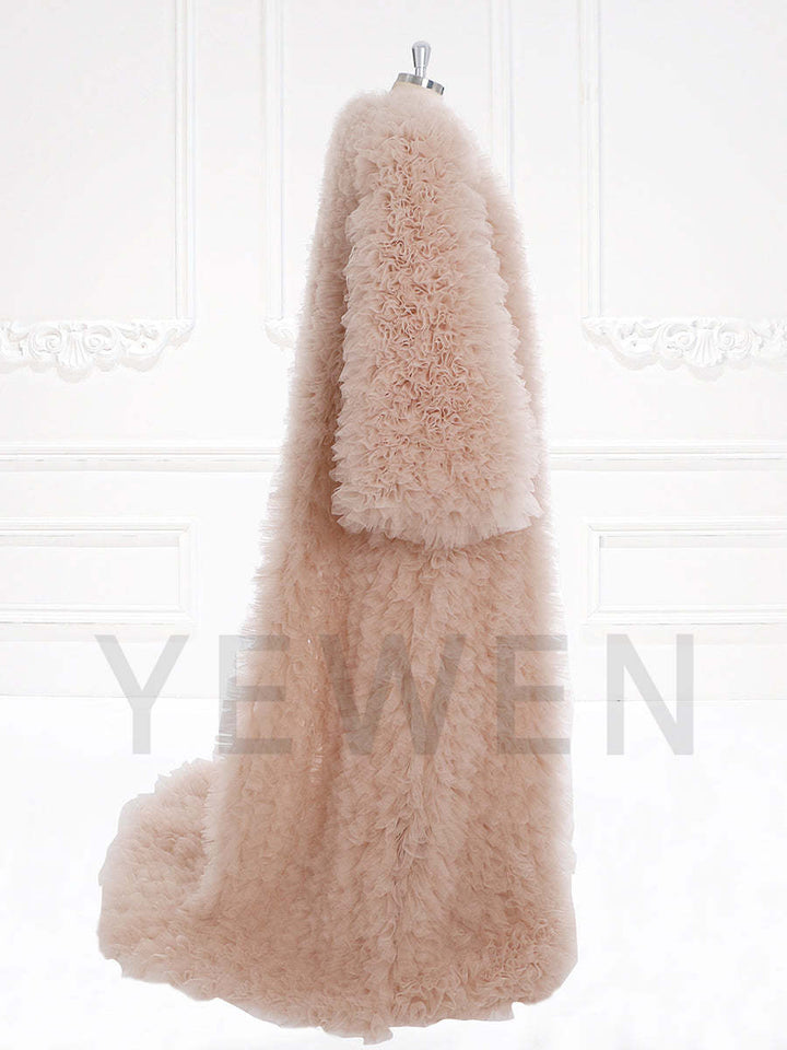 Tulle Ruffles Coat Maternity Photo Shooting Cape Outfit Photo Shoot Robe YW231111