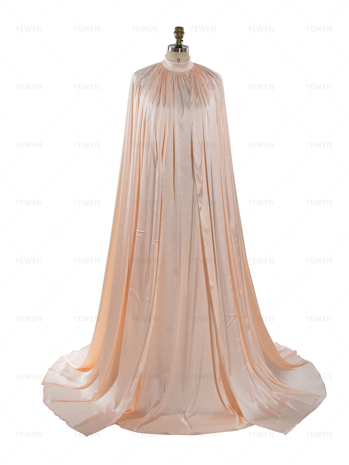 Simple Maternity Cape Flowing Gown Maternity Photoshoot Dress with Two Side Slit YW250043