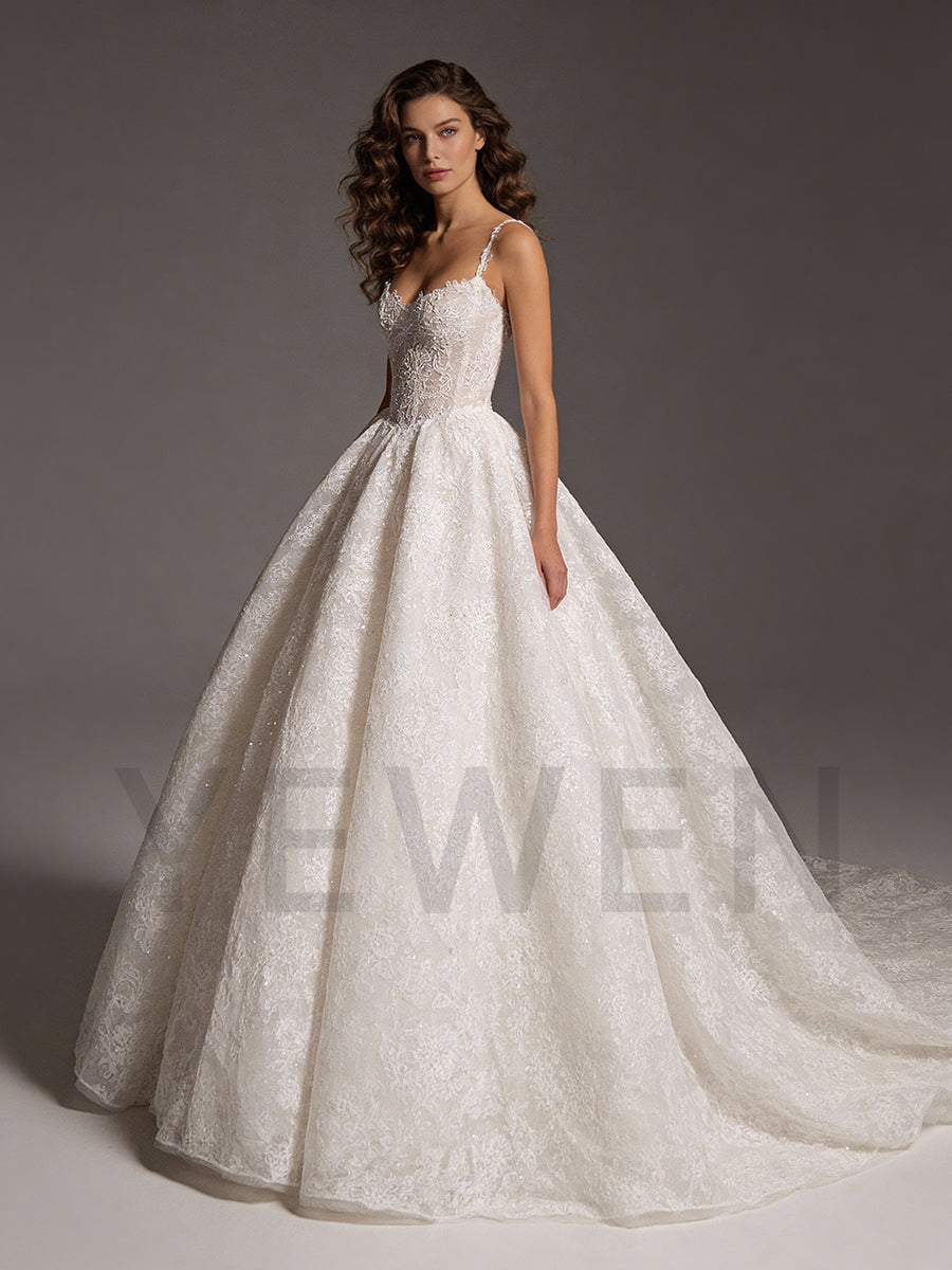 Elegant Women's Wedding Dresses Lace Backless Bridal Gown 2026