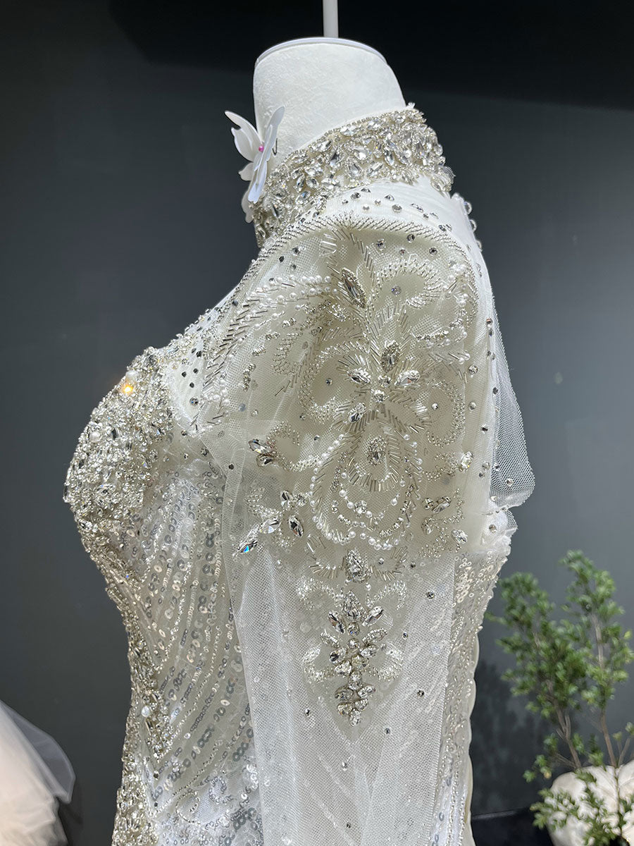 beaded wedding dress with detachable train Pnina Tornai Couture Bridal Gowns, Jewelry, and Eveningwear