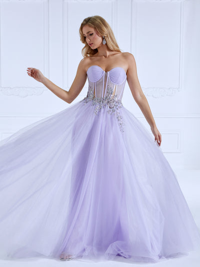 A-line Off , the Shoulder Floor-Length,  Light Purple , Prom Dresses With Sequins Beads